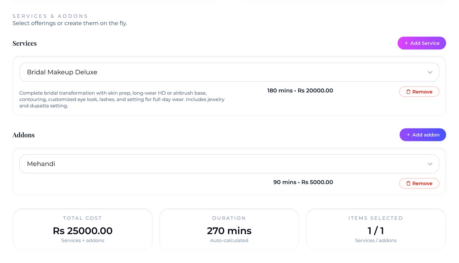 Customizable makeup services for every client